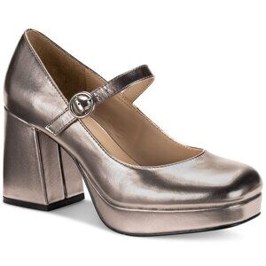 69$ Sun + Stone Patent Vaneciaa Mary Jane Pumps Women's Size 10 US Pewter Gray